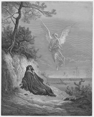 Elia nutrito da un angelo da Gustave Dore